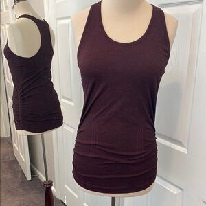 Small Athleta Speedlight Sleeveless Tank Top with Scoop Neck and Ruched Sides